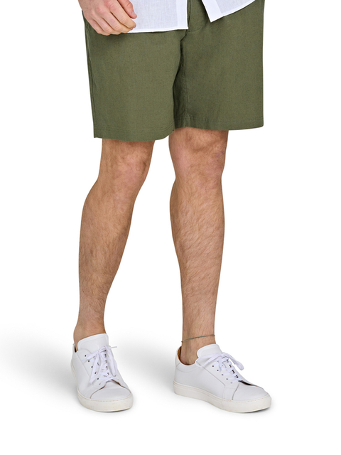Stretch Waist Linen Short