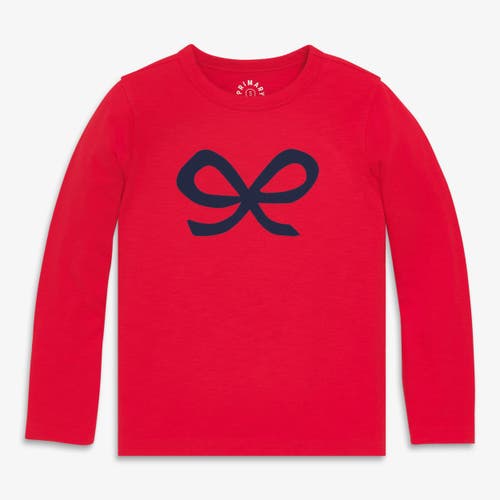 Primary Kids Long Sleeve Bow Tee In Red
