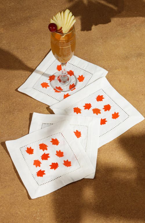 Tiramisu Set Of 4 Embroidered Coasters In Multi
