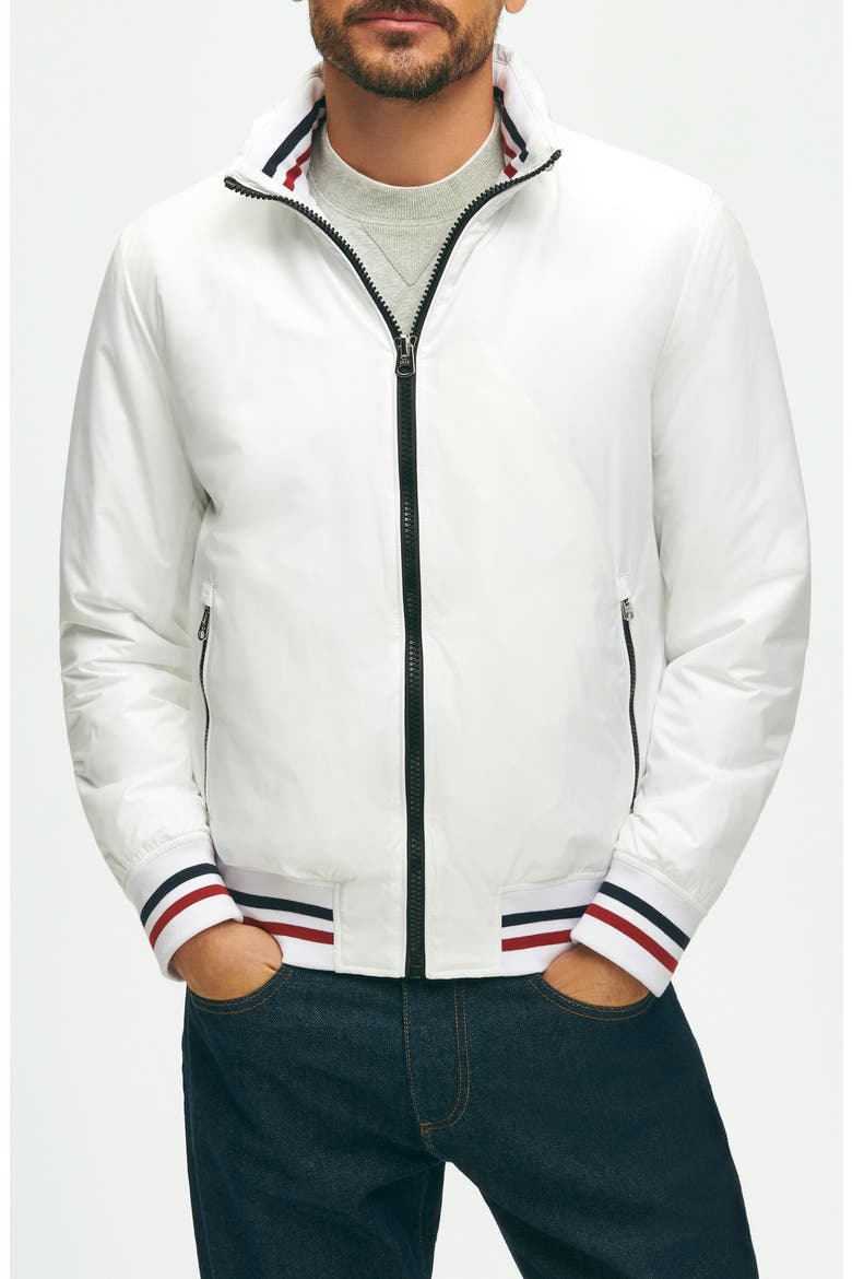 Water Repellent Windbreaker Jacket with Hood, Main, color, WHITE