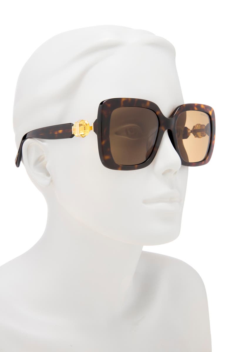 Swarovski 55mm Oversize Square Sunglasses, Alternate, color, Havana
