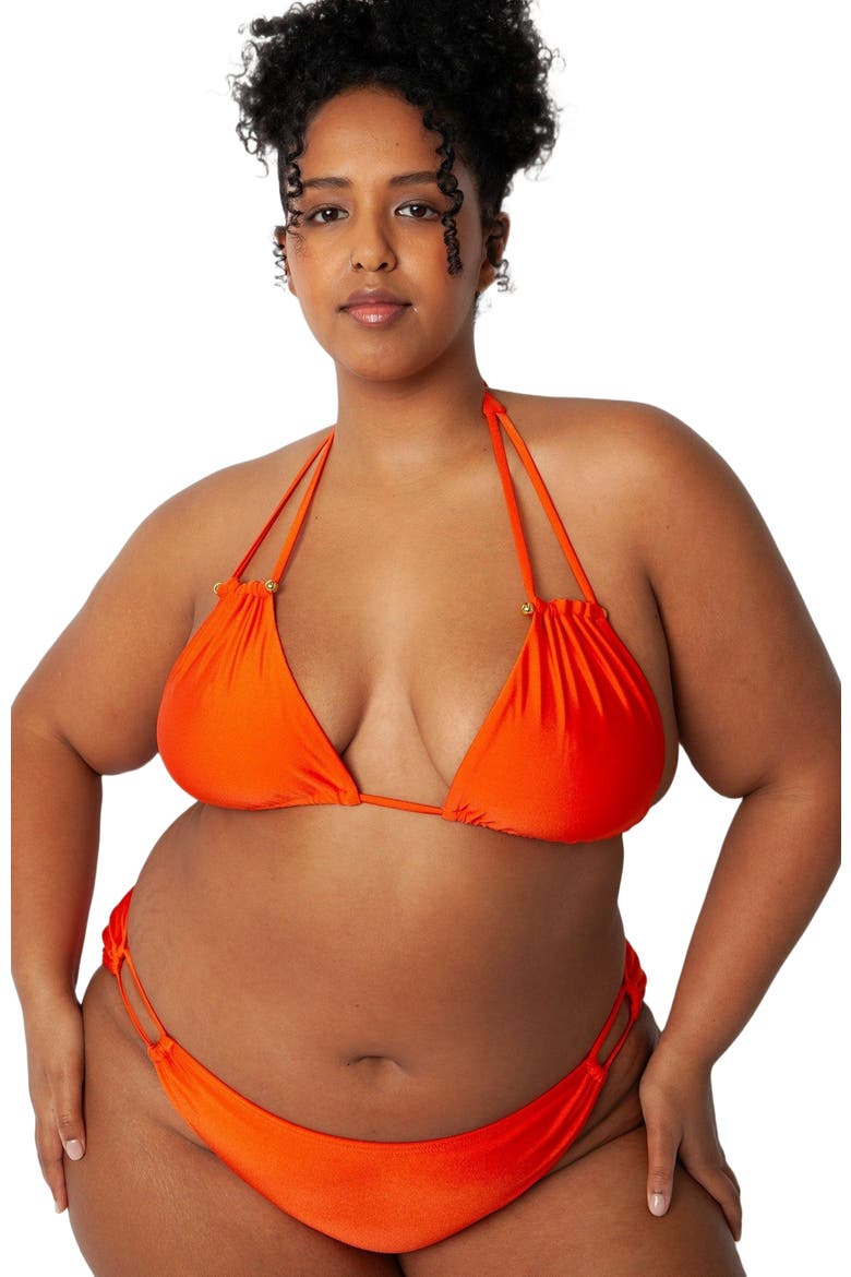 Bianca Bikini Swimsuit Top, Alternate, color, Tangerine