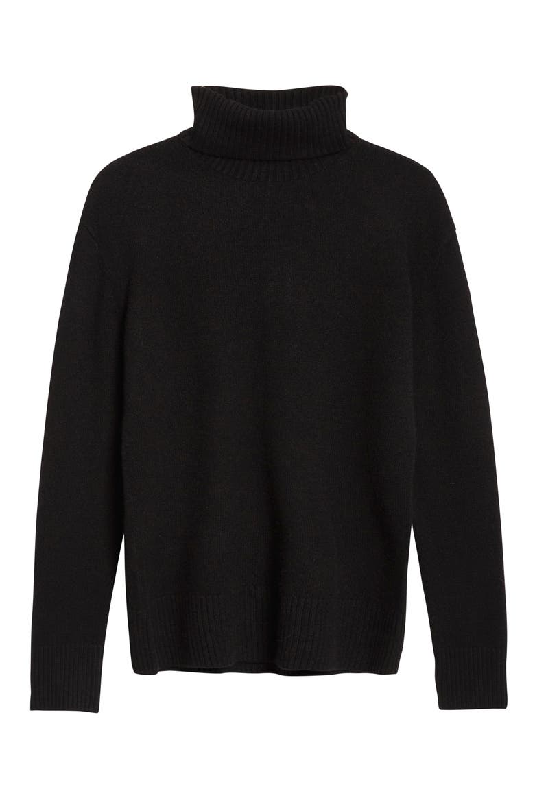 Cashmere Turtleneck Sweater, Alternate, color, BLACK