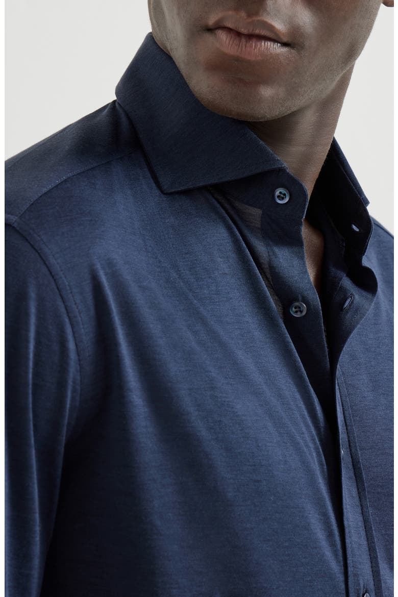 Spread collar shirt, Alternate, color, Azure
