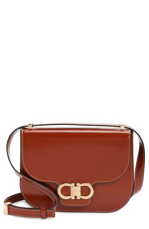 Double Gancio Leather Crossbody Bag