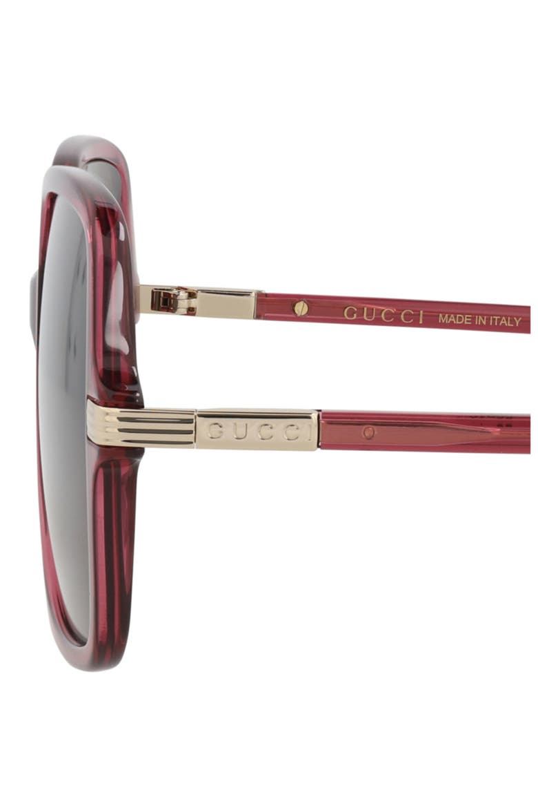 55mm Square Sunglasses, Alternate, color, BURGUNDY BURGUNDY BROWN