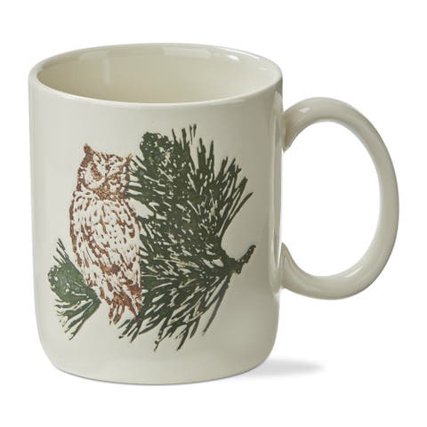 Wilde Pine Owl Mug Ceramic Drinkware Multicolor Christmas