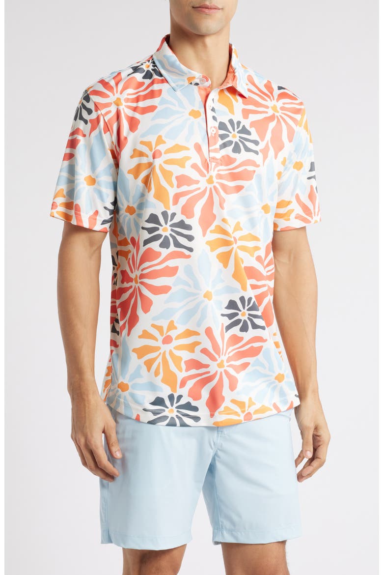 Donald Floral Golf Polo, Main, color, MELON