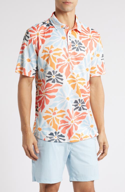 Swannies Donald Floral Golf Polo In Melon