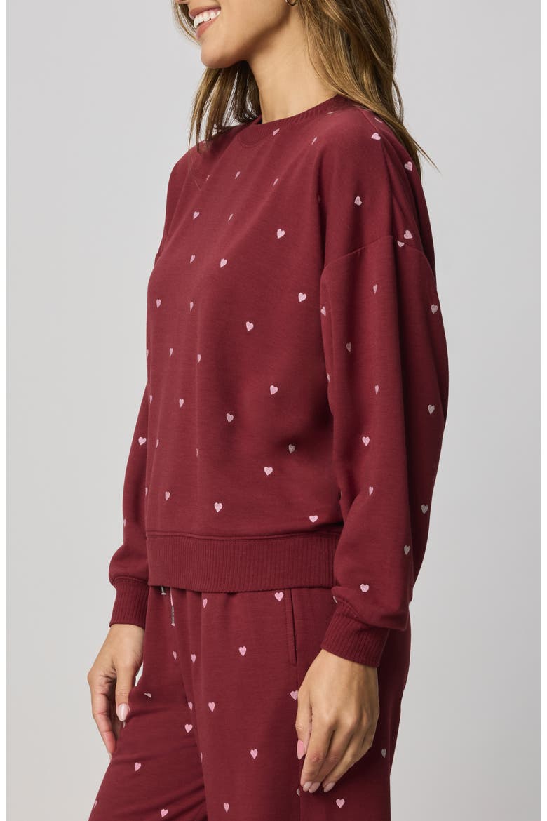 Love Embroidered Lounge Sweatshirt, Alternate, color, RED/ WHITE ROSE
