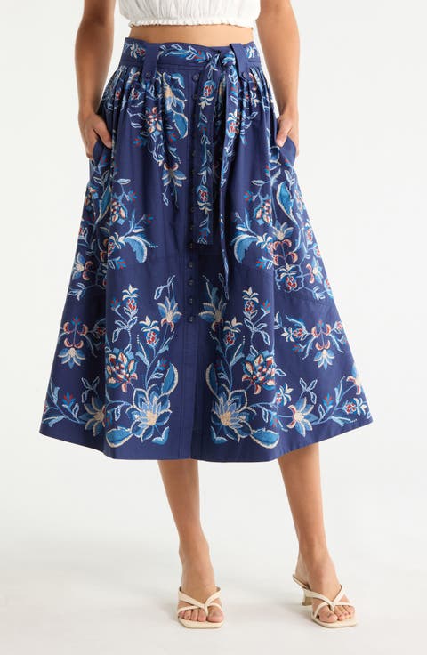 Winter Loom A-Line Midi Skirt