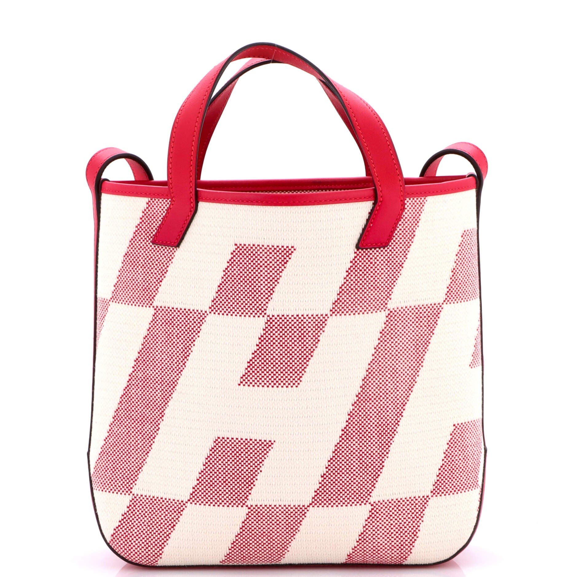 Cabas H en Biais Tote Canvas with Leather 27, Main, color, Pink