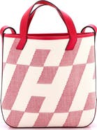 Pre-Owned Hermes Cabas H en Biais Tote Canvas with Leather 27