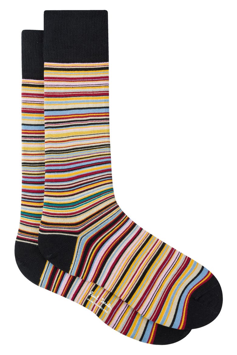 Stripe Cotton Blend Crew Socks, Main, color, MULTI
