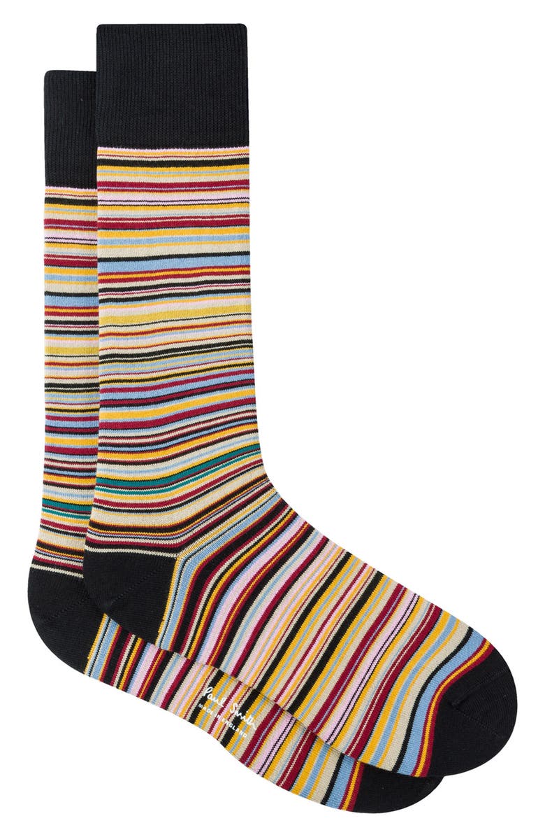 Paul Smith Stripe Cotton Blend Crew Socks, Main, color, Multi