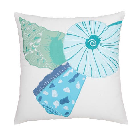 Nautilus Trio Embroidered Accent Throw Pillow
