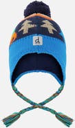 Deux par Deux Winter Dinosaur Fleece Lined Peruvian Knit Hat with Pompom