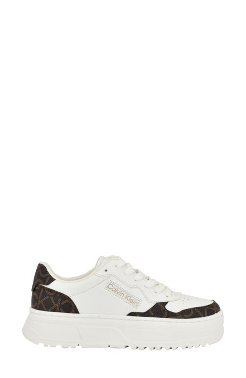 Calvin Klein Karyne Sneaker In White/brown