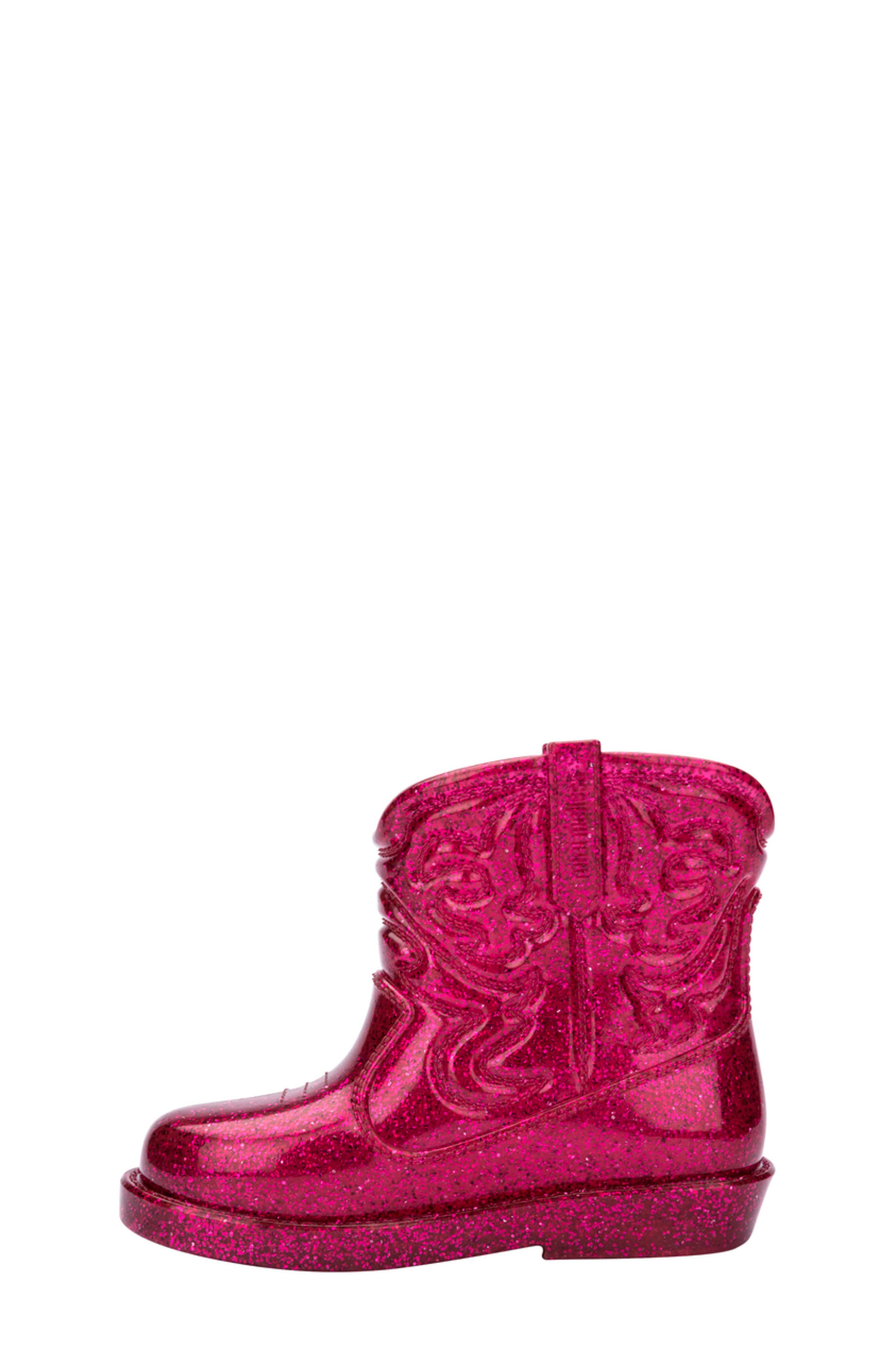 Mini Melissa Kids' Texas Western Boot, Alternate, color, Glitter Pink