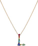 Panacea Multicolor Crystal Initial Pendant Necklace