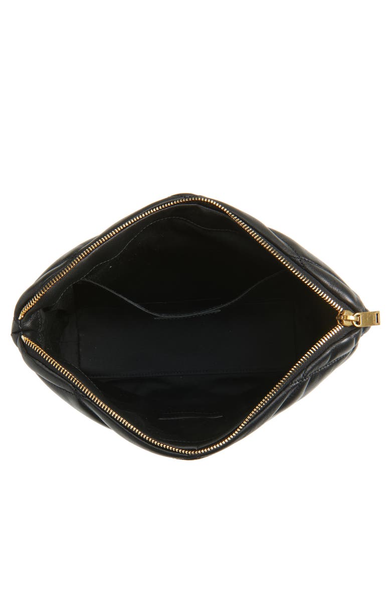 Saint Laurent Large Quilted Cosmetics Pouch, Alternate, color, Noir