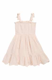 Reiss Kids' Agatha Metallic Smocked Sundress