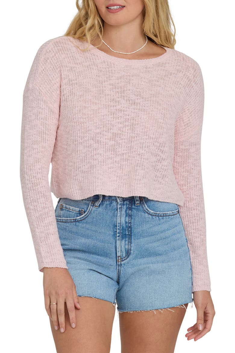Daze Time Crop Sweater, Main, color, ROSEWATER