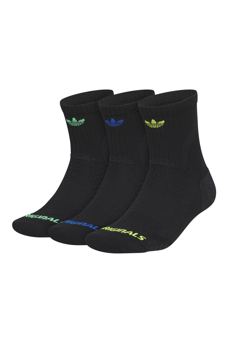Assorted 3-Pack Originals Tech Socks, Main, color, BLACK/ SCREAMING GREEN/ BLUE
