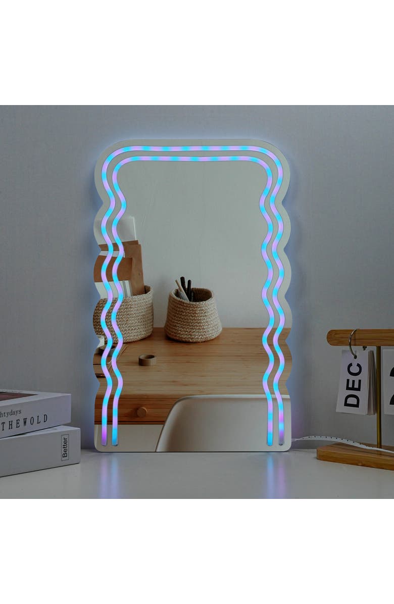 TREND TECH Neon Art Infinity Lights Wall & Desk Sign-Wave Mirror, Alternate, color, NO COLOR