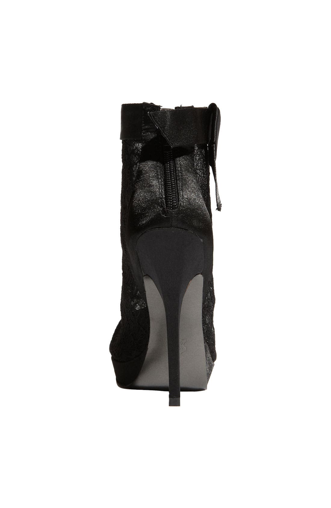 'Night Light' Lace & Satin Bootie, Alternate, color, BLACK LACE