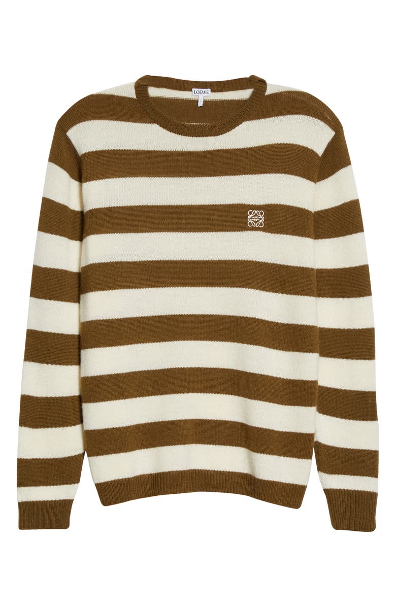 Loewe Stripe Anagram Logo Embroidered Sweater, Alternate, color, 