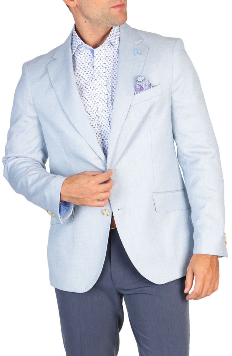 TailorByrd Textured Birdseye Sport Coat, Main, color, Blue Jay