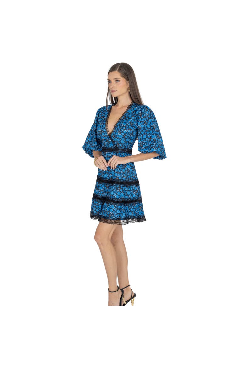 Antia Floral Dress, Alternate, color, Medium Blue