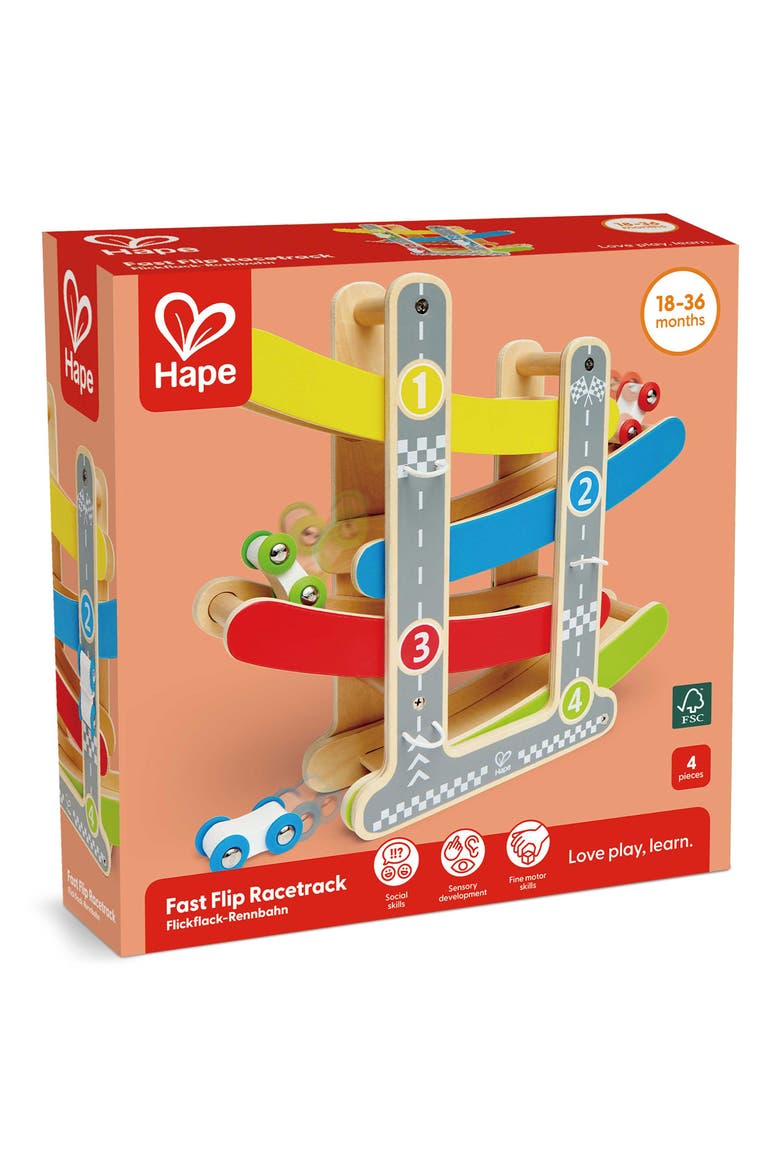 Fast Flip Wooden Racetrack Toy, Alternate, color, MULTI