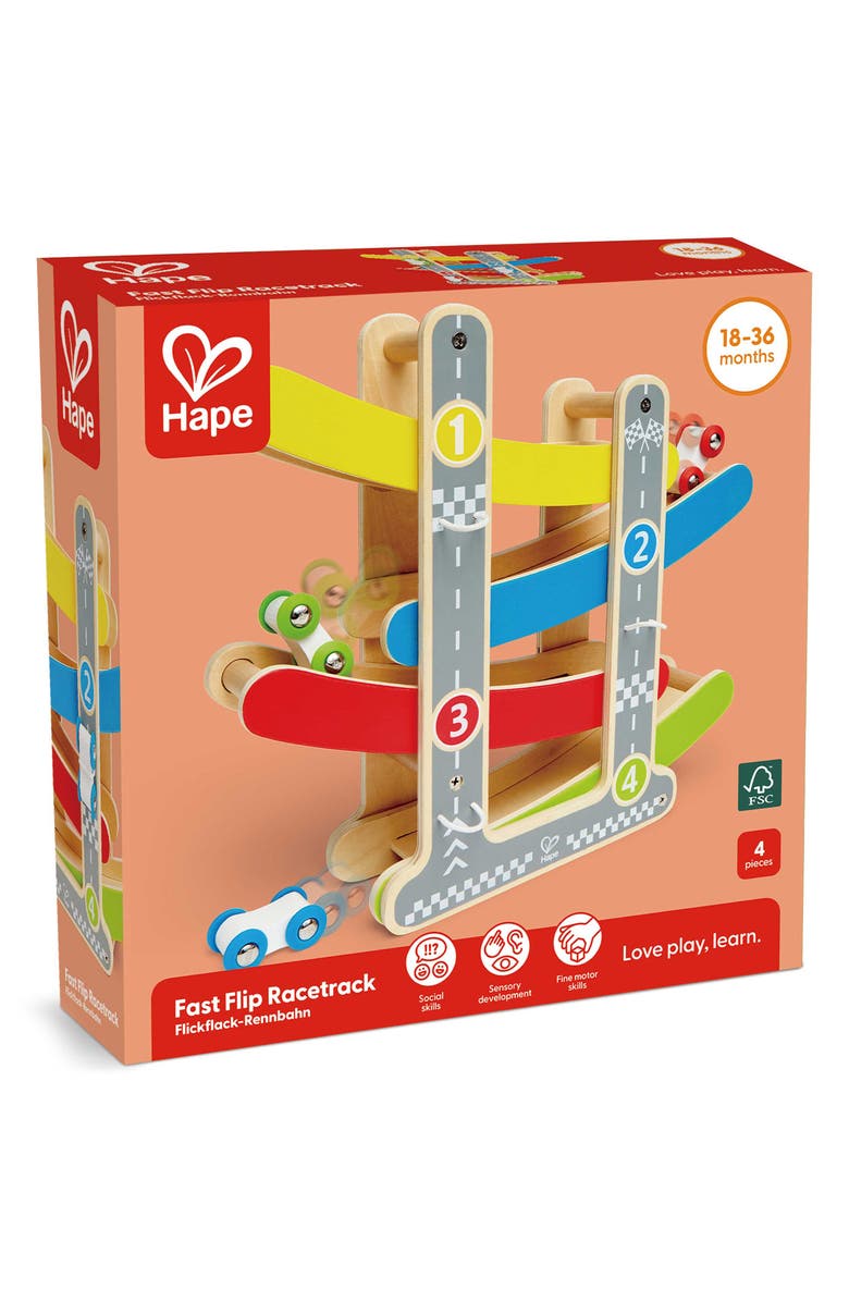 Hape Fast Flip Wooden Racetrack Toy, Alternate, color, Multi