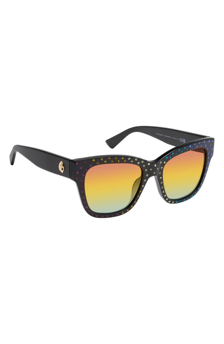 Kurt Geiger London 52mm Cat Eye Sunglasses, Alternate, color, Black/ Rainbow
