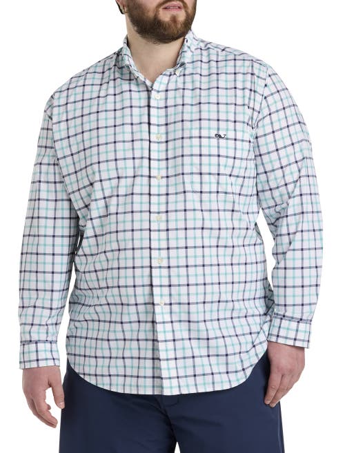 Vineyard Vines Big & Tall On-the-go Check Sport Shirt In Blue