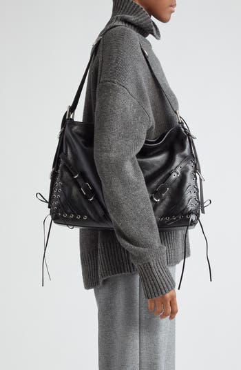 Medium Voyou Leather Hobo Bag