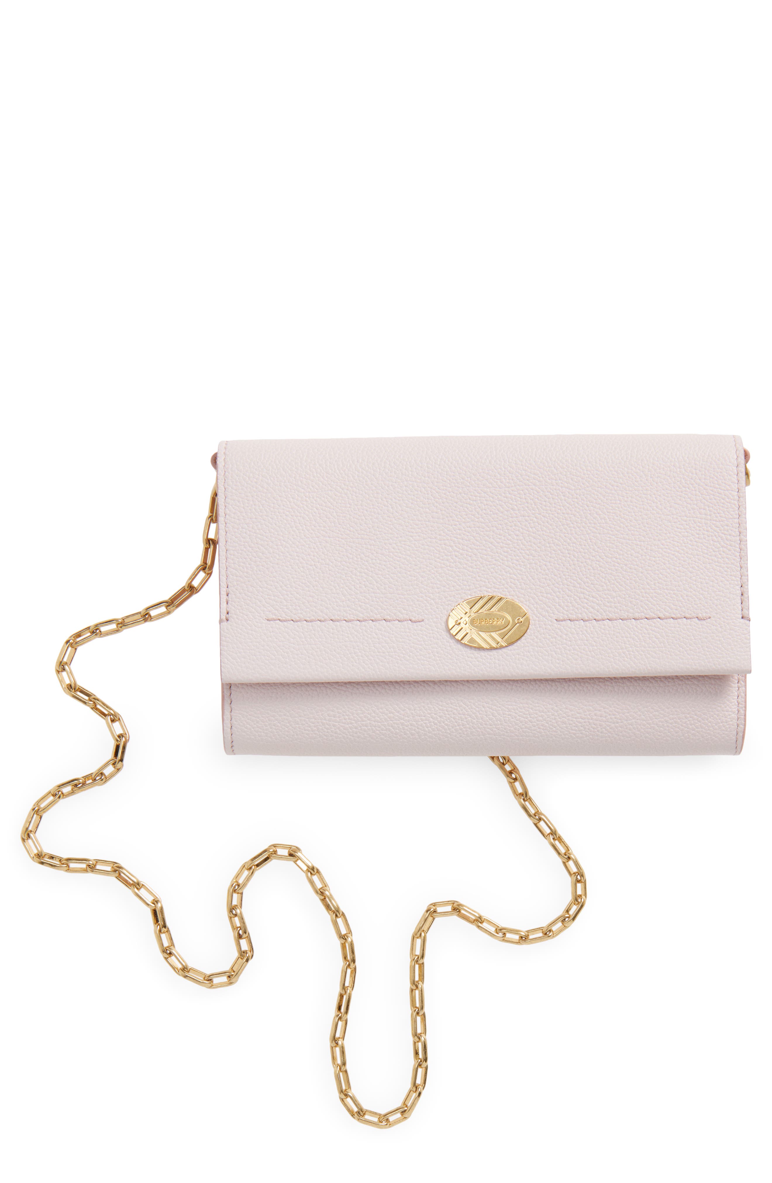 Cotswolds Leather Wallet on a Chain, Main, color, CAMEO PINK