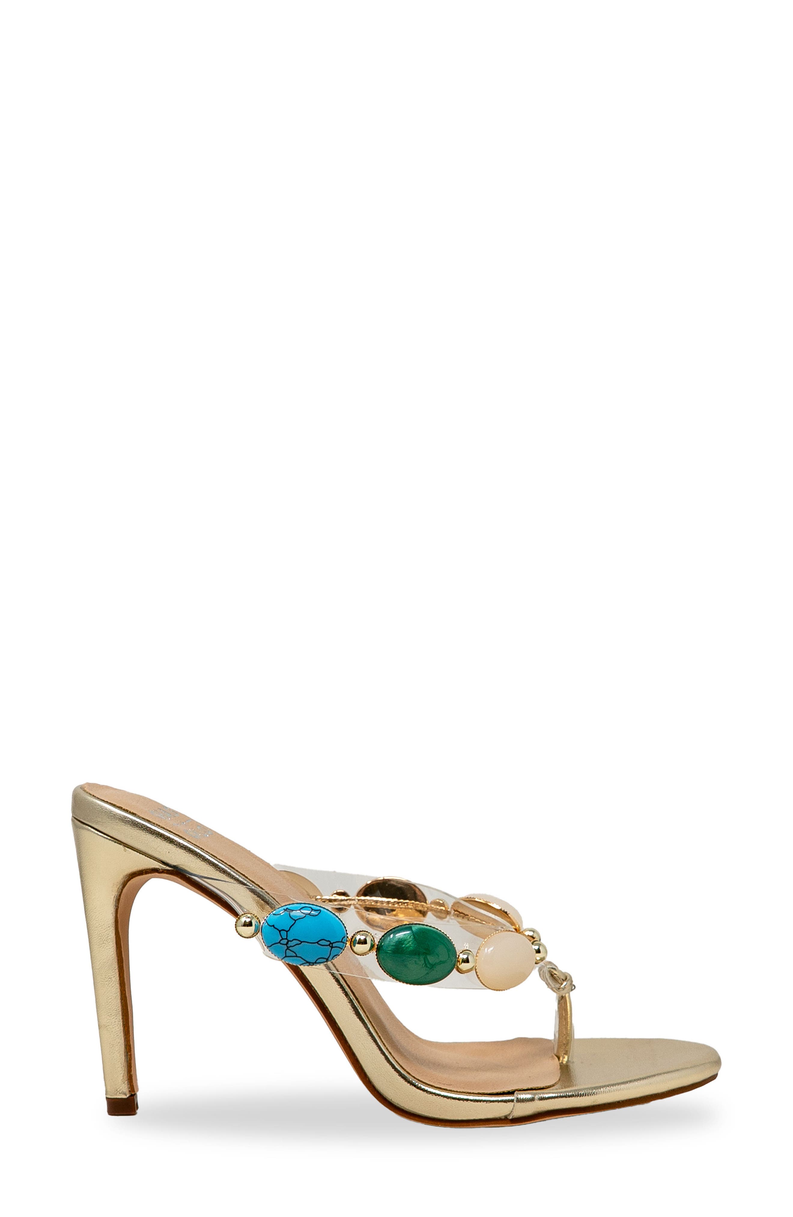 Beaded Strap Sandal, Alternate, color, GOLD METALLIC