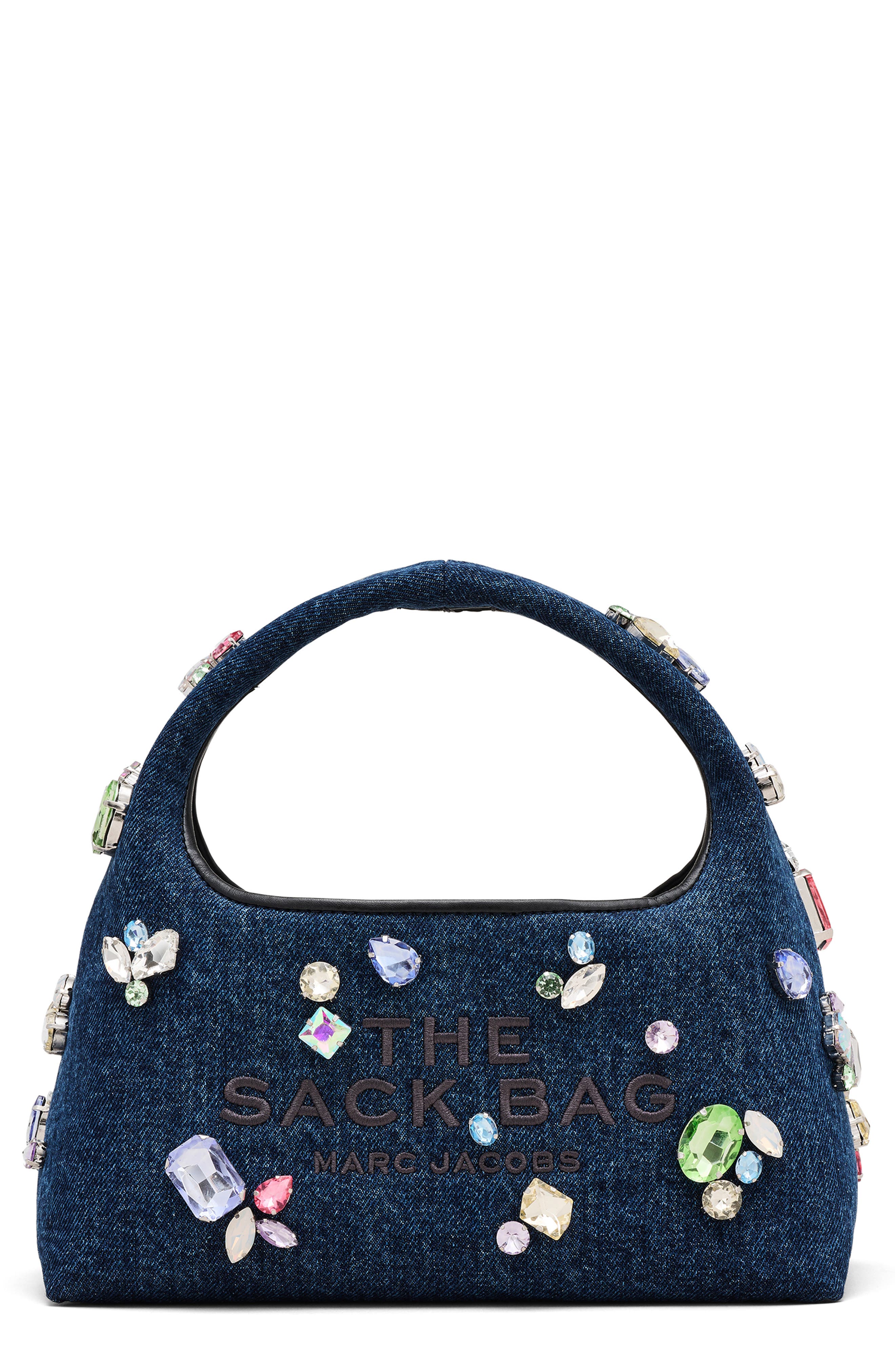 Marc Jacobs The Mini Embellished Denim Top Handle Bag, Main, color, 