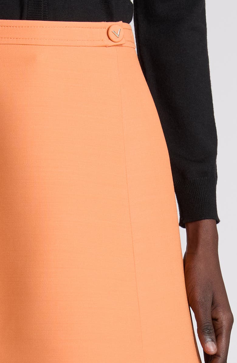 Valentino Garavani Virgin Wool Crepe Couture Skirt, Alternate, color, Orange