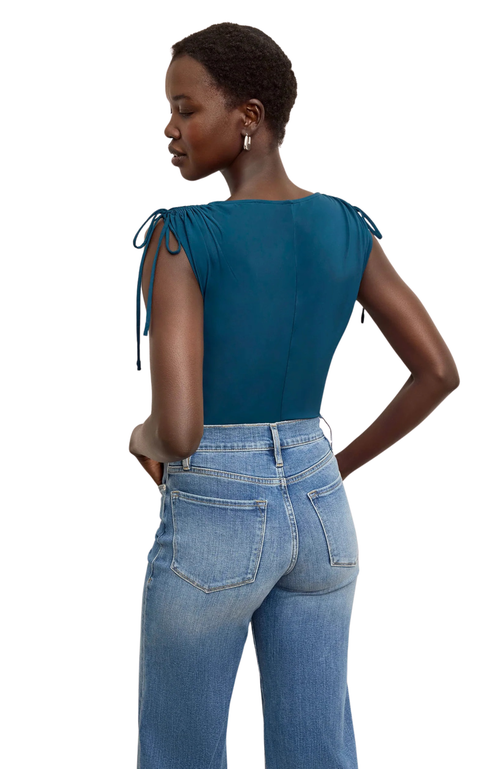 M.m.lafleur Dotty Light Jersey Top In Blue