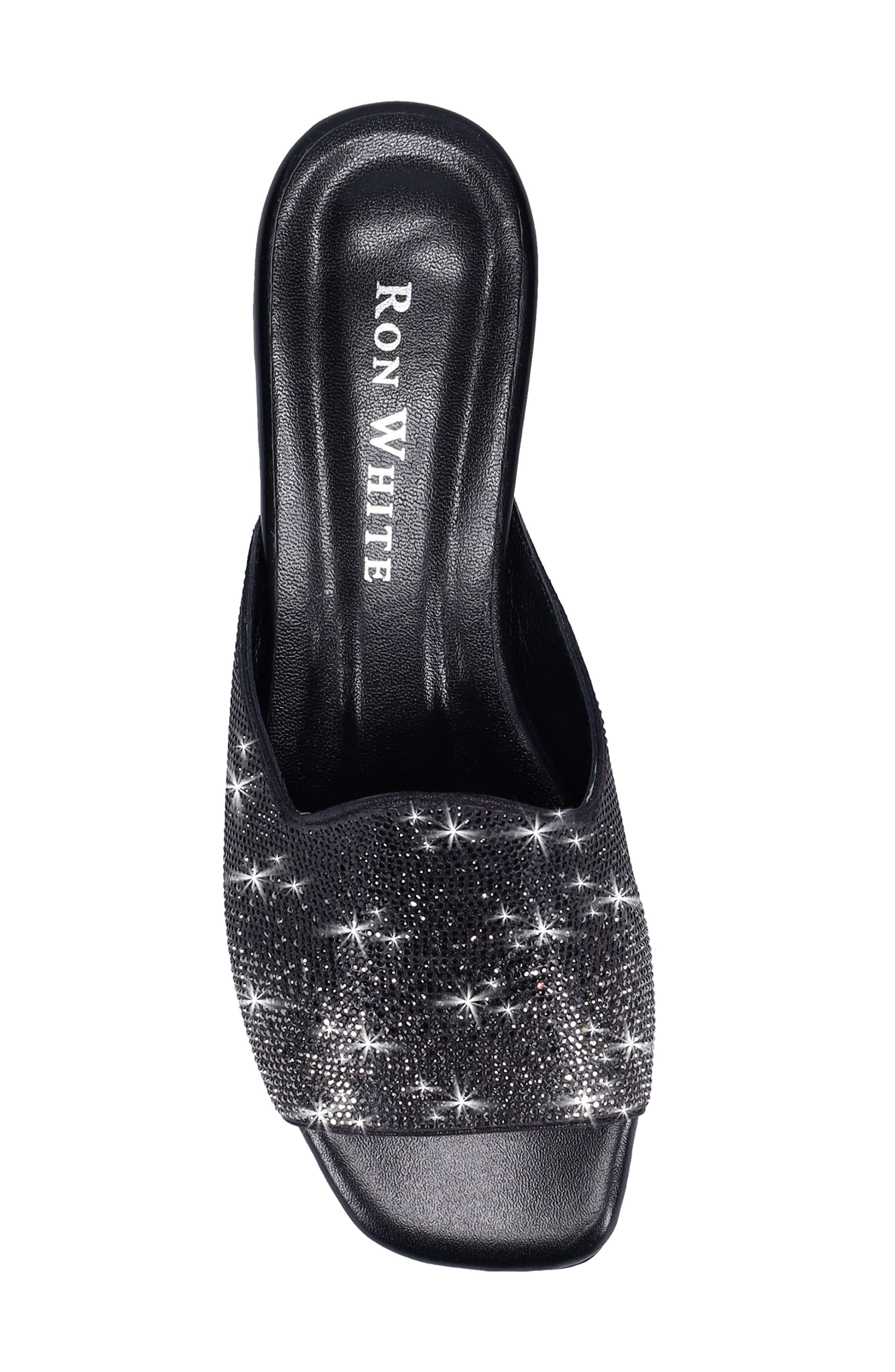 Bonetta Crystal Leather Slide Sandal, Alternate, color, ONYX