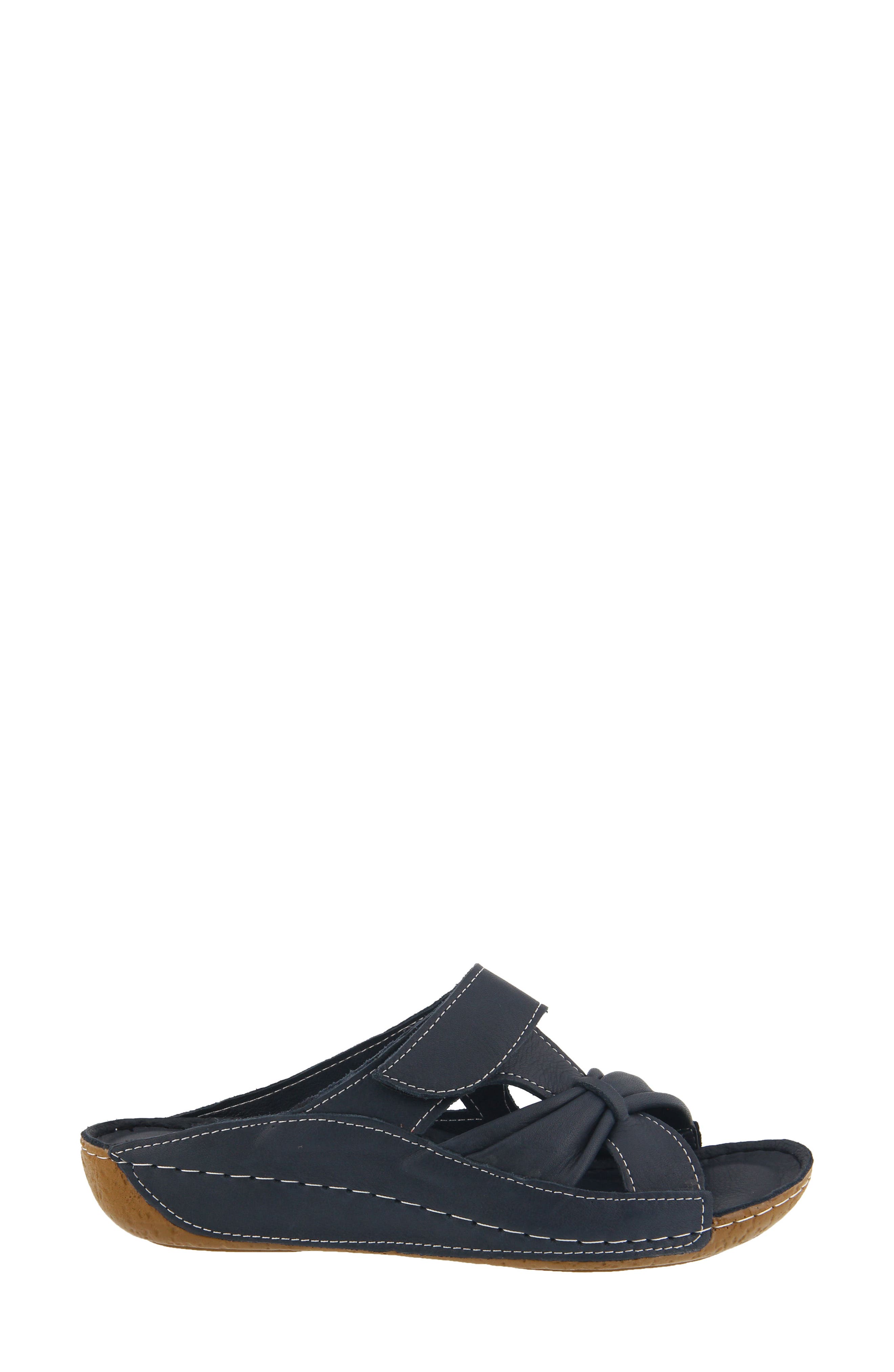 Gretta Sandal, Alternate, color, NAVY LEATHER