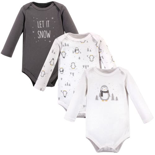 Hudson Baby Essential Long-sleeve Cotton Bodysuit Triple Set