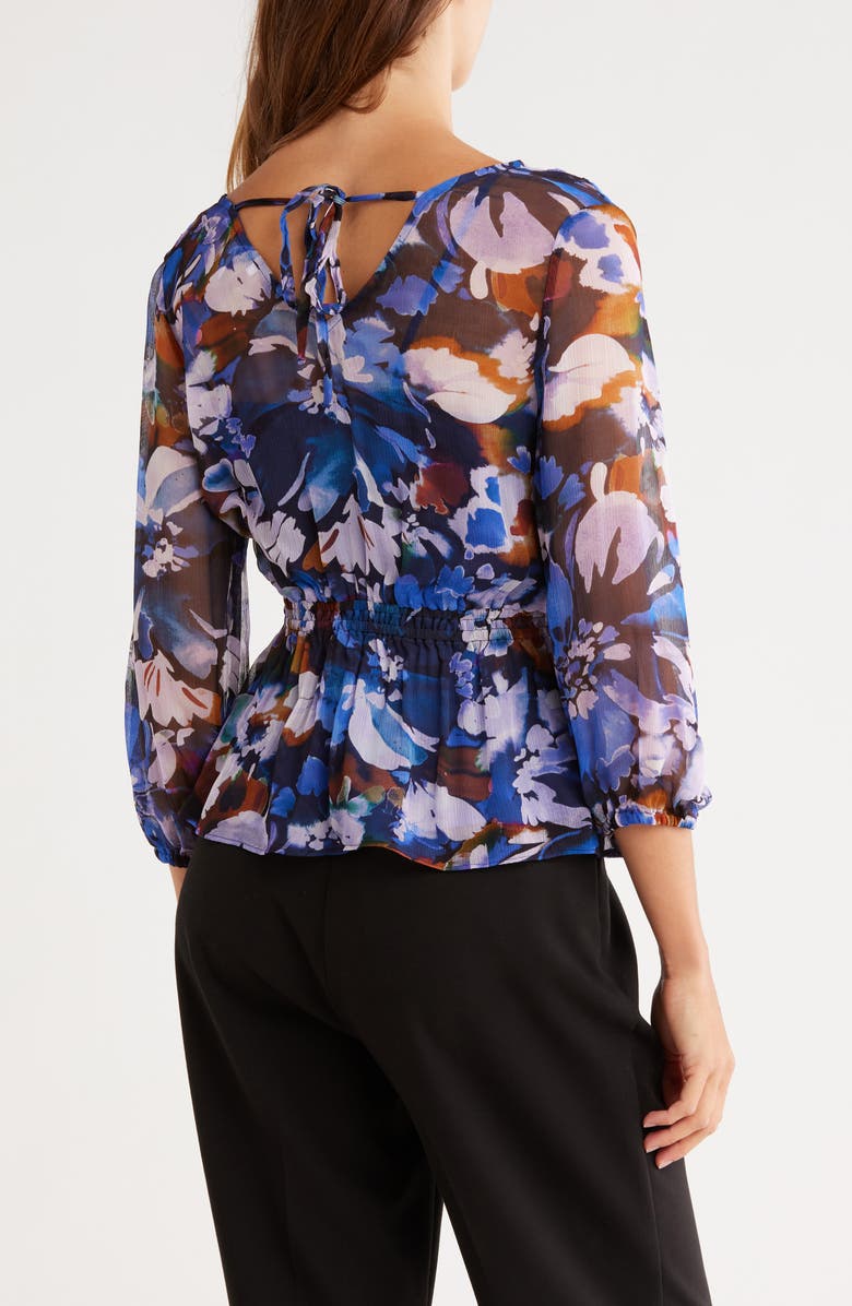 Derek Lam 10 Crosby Michele Faux Wrap Top, Alternate, color, Topaz Multi