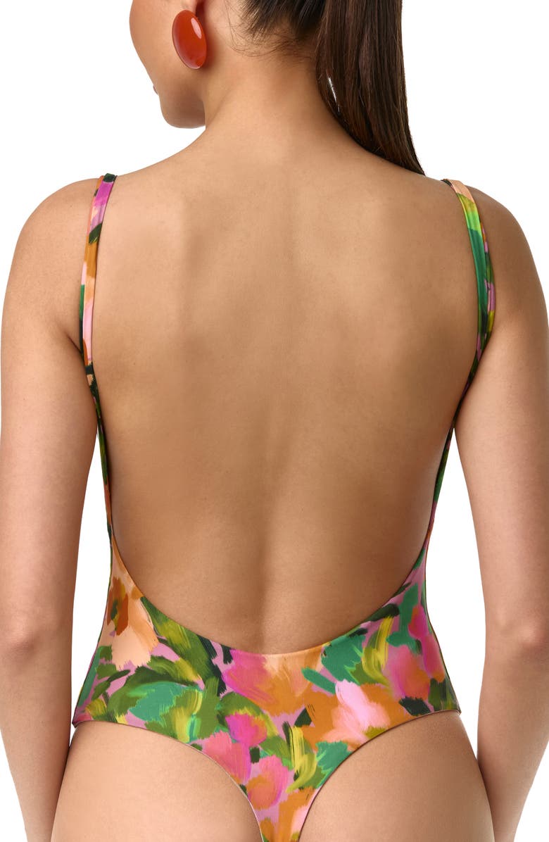 Naked Wardrobe Print Tank Bodysuit, Alternate, color, Secret Garden