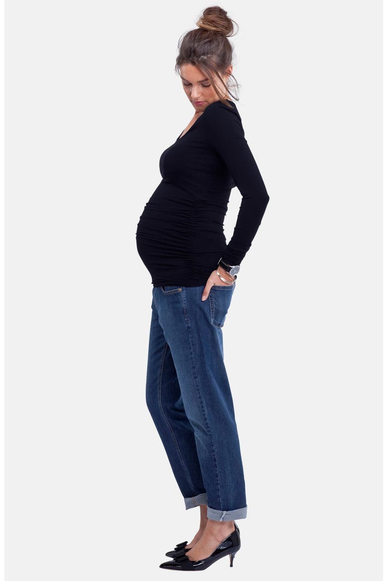 The Scoop Maternity Top, Alternate, color, BLACK