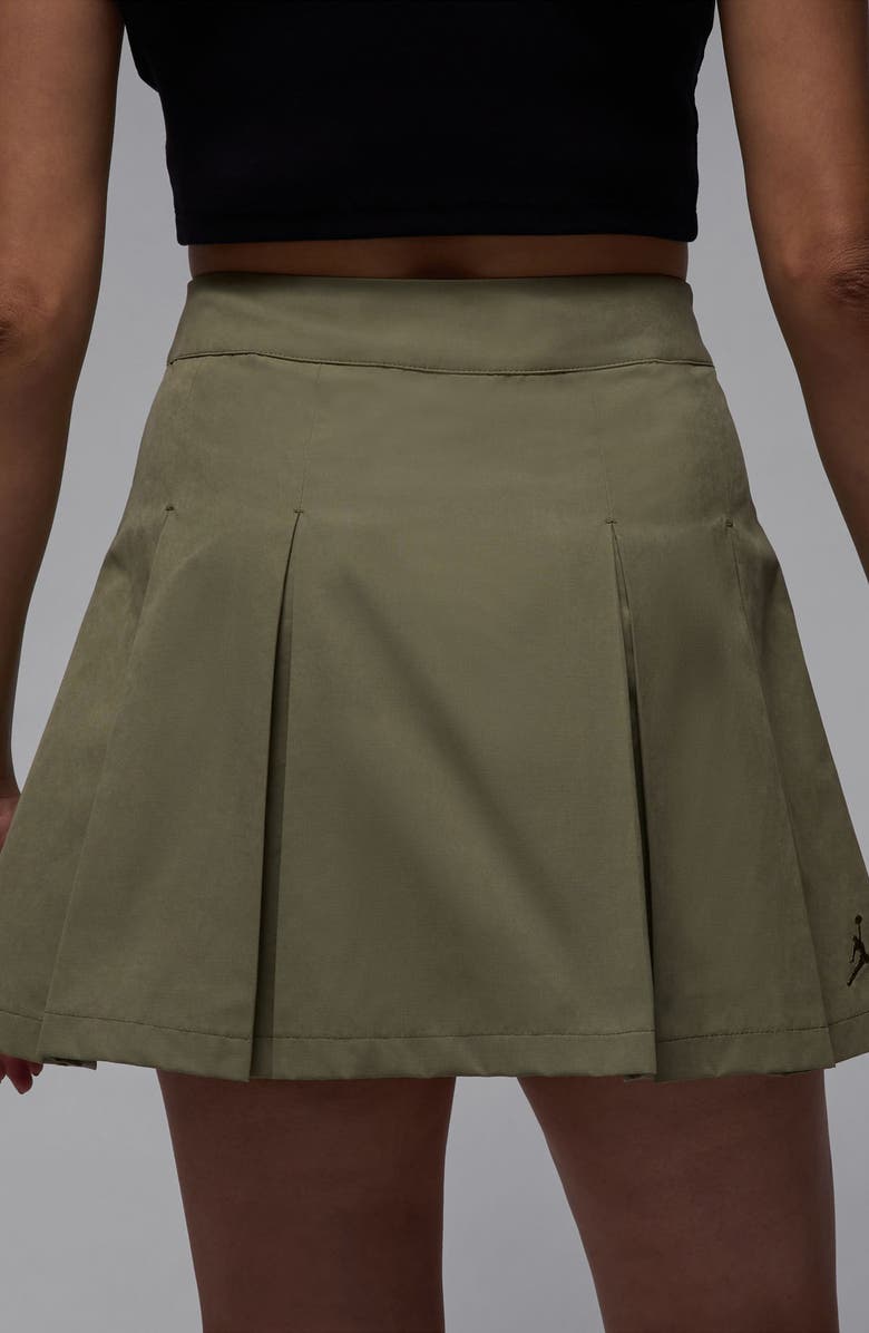 Jordan Poolside Pleated Miniskirt, Alternate, color, Medium Olive